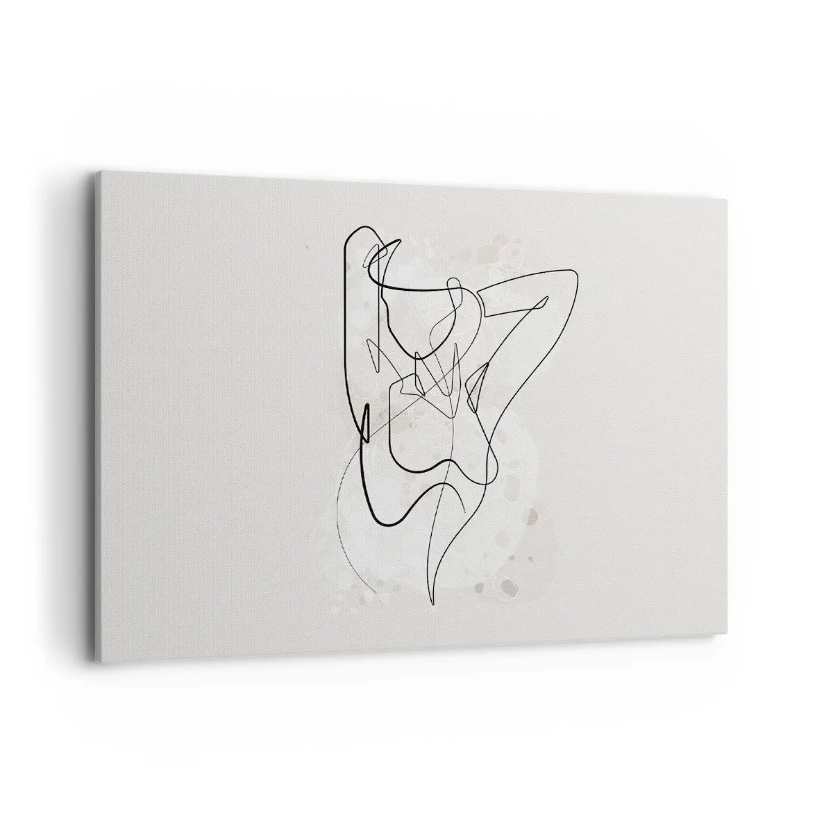 Impression sur toile - Image sur toile - Figure d'art linéaire abstraite sur fond clair - 100x70cm - L'art de la séduction - Décoration murale moderne pour le salon et la chambre ARTTOR