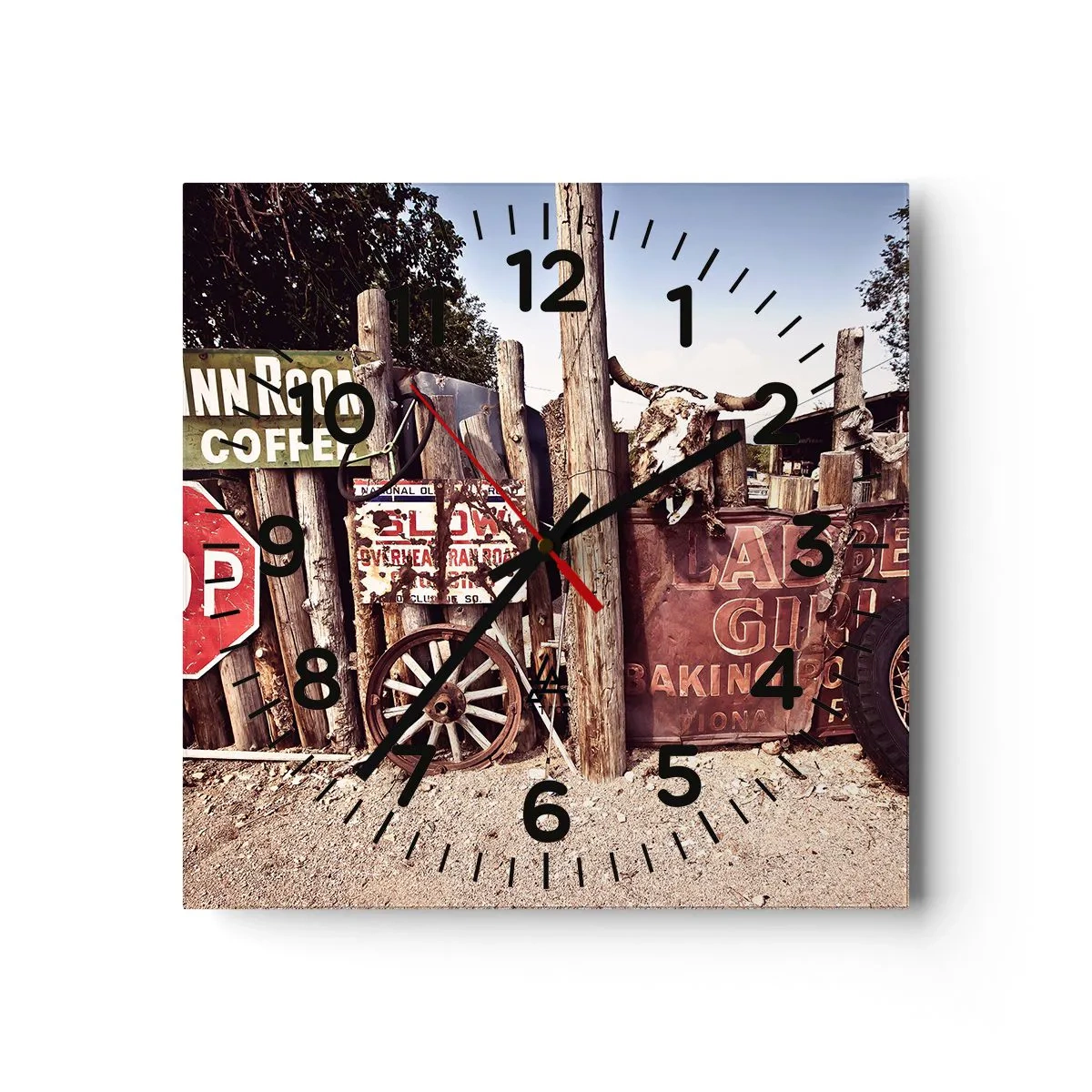 Horloge murale - Pendule murale - Et le temps s'est arrêté - 30x30 cm