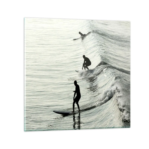 Impression sur verre - Image sur verre - A la rencontre de la vague - 30x30 cm