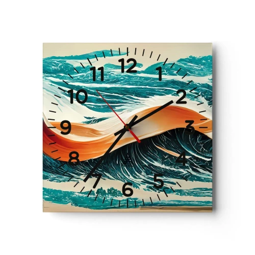 Horloge murale - Pendule murale - Le rêve d'un surfeur - 40x40 cm