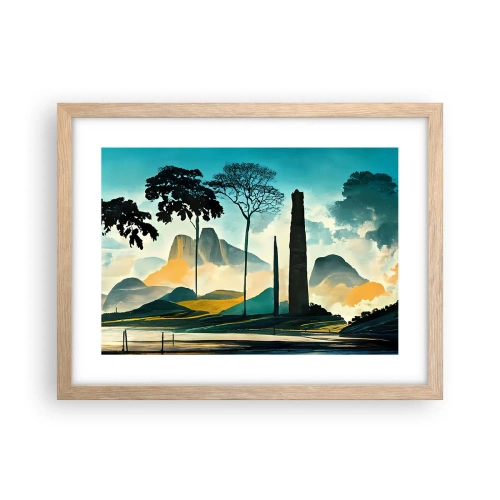 Affiche dans un chêne clair - Poster - Toujours de plus en plus haut - 40x30 cm