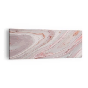 Impression sur toile - Image sur toile - Vagues abstraites dans des tons délicats de rose et de beige - 140x50cm - Rose liquide - Décoration murale moderne pour le salon et la chambre ARTTOR