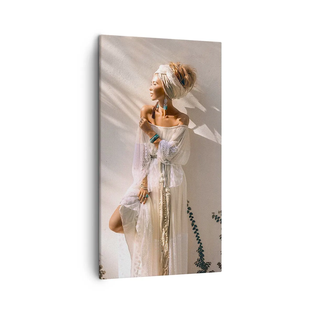 Impression sur toile - Image sur toile - Le soleil et la fille - 45x80 cm