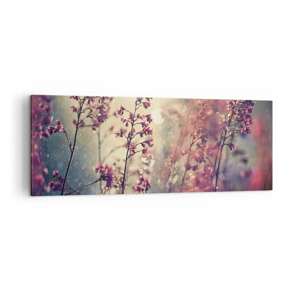 Impression sur toile - Image sur toile - Fleurs au soleil sur fond de nature - 140x50cm - Jardin secret - Décoration murale moderne pour le salon et la chambre ARTTOR