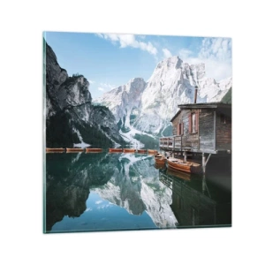 Impression sur verre - Image sur verre - Un matin cristallin en montagne - 50x50 cm