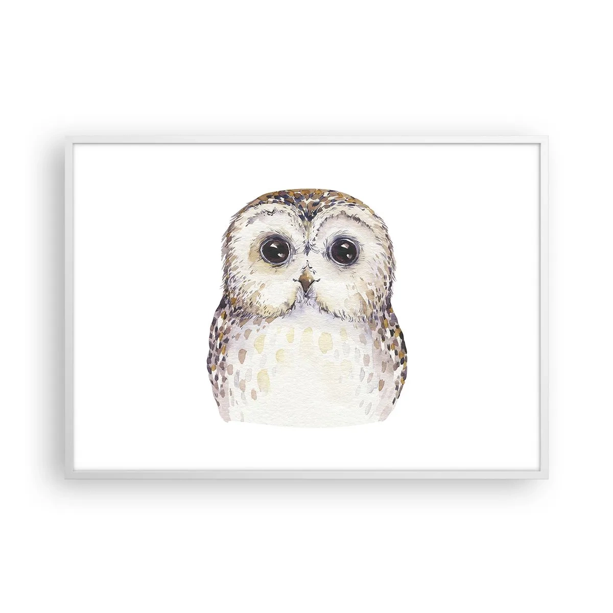 Affiche dans un cadre blanc - Poster - Regarde-moi dans les yeux - 100x70 cm