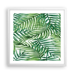 Affiche dans un cadre blanc - Poster - Sous la canopée verte - 50x50 cm