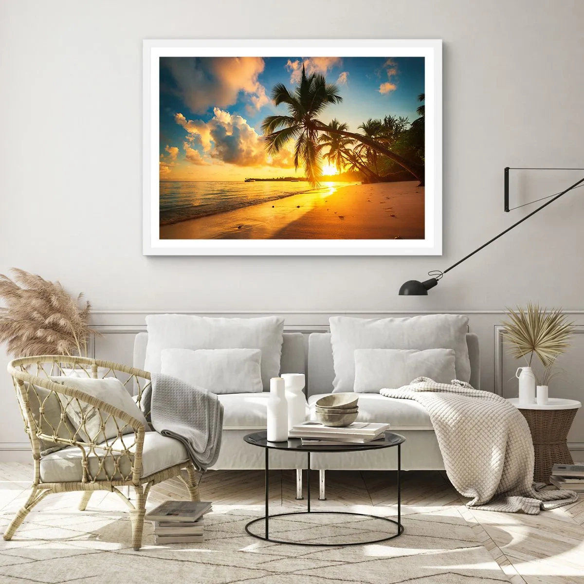 Affiche dans un cadre blanc - Poster - Rêve caribéen - 40x30 cm