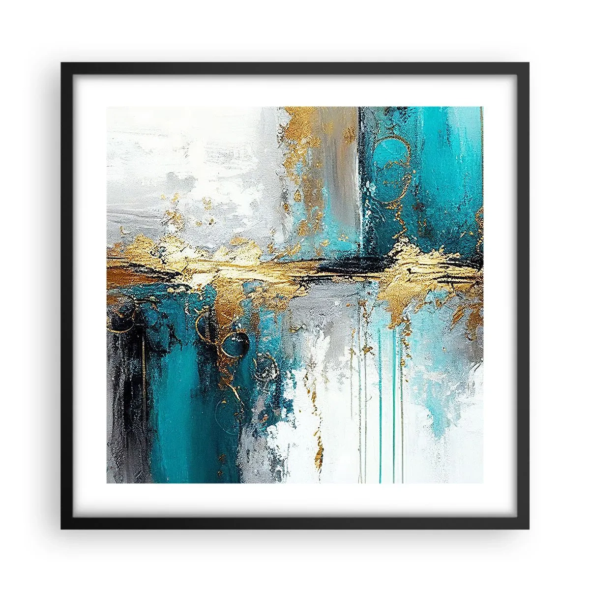 Affiche dans un cadre noir - Poster - Tout coule - 50x50 cm