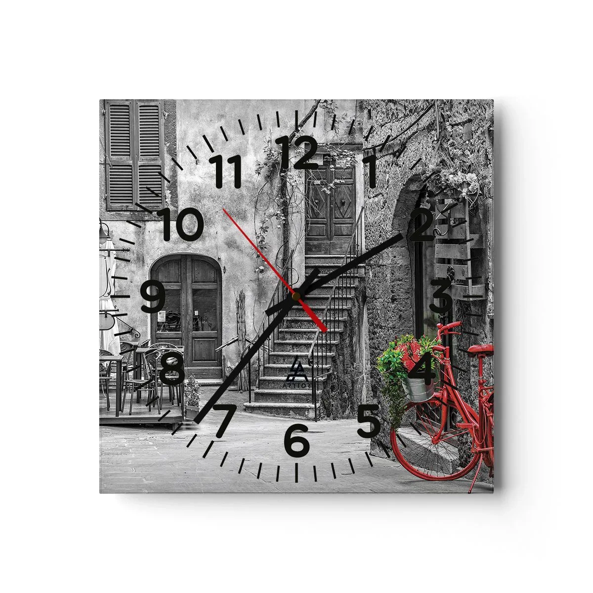 Horloge murale - Pendule murale - Ruelle toscane - 30x30 cm