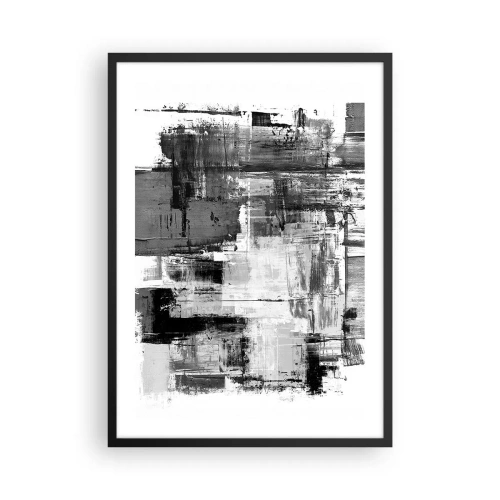 Affiche dans un cadre noir - Poster - Composition abstraite dans les tons de noir, blanc et gris - 50x70cm - Le gris est beau - Décoration murale moderne pour le salon et la chambre ARTTOR
