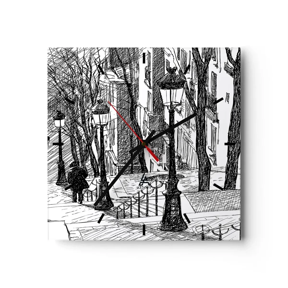 Horloge murale - Pendule murale - Une histoire d'amour ou une histoire d'horreur ? - 40x40 cm