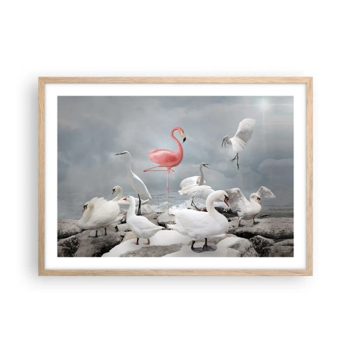 Affiche dans un chêne clair - Poster - Comment suis-je arrivé là? - 70x50 cm