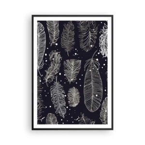 Affiche dans un cadre noir - Poster - Toile de plumes - 70x100 cm