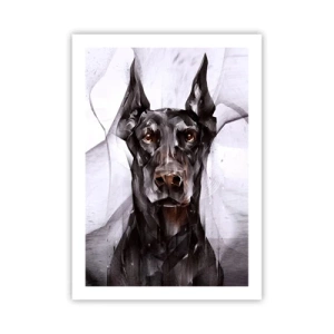 Affiche - Poster - Portrait artistique d'un chien noir dans un style géométrique - 50x70cm - Né noble - Décoration murale moderne pour le salon et la chambre ARTTOR