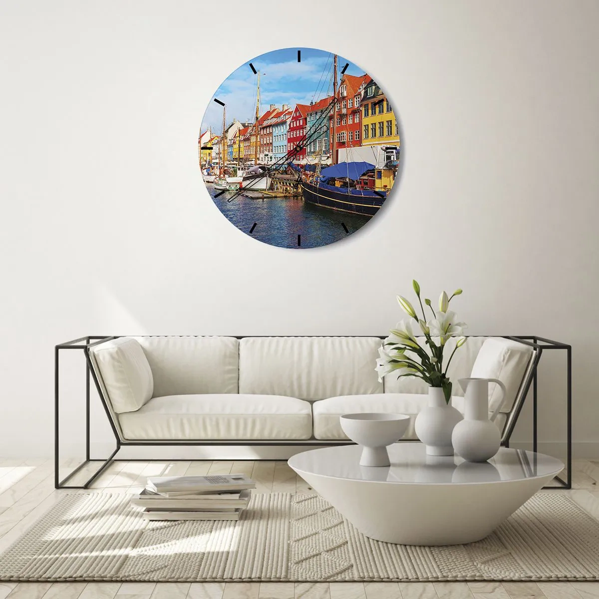 Horloge murale - Pendule murale - Quai joyeux - 40x40 cm