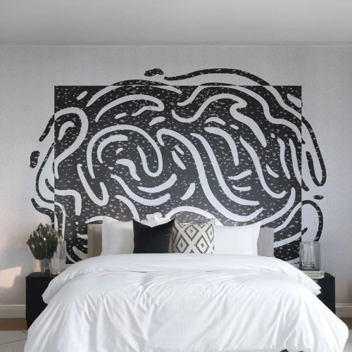 Papier Peint Autocollant Deluxe Sticker - Abstraction : la danse de la joie - Bohème, Noir et blanc, Minimalisme - 250x175 cm