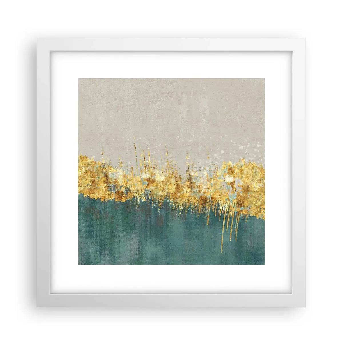 Affiche dans un cadre blanc - Poster - La frontière dorée - 30x30 cm