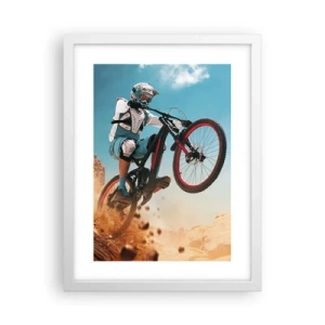 Affiche dans un cadre blanc - Poster - Démon de la folie du vélo - 30x40 cm