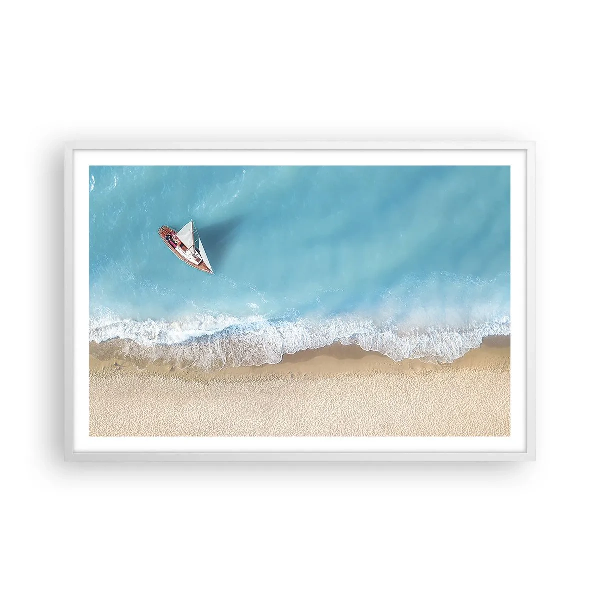 Affiche dans un cadre blanc - Poster - A la frontière de l'azur et de l'or - 91x61 cm