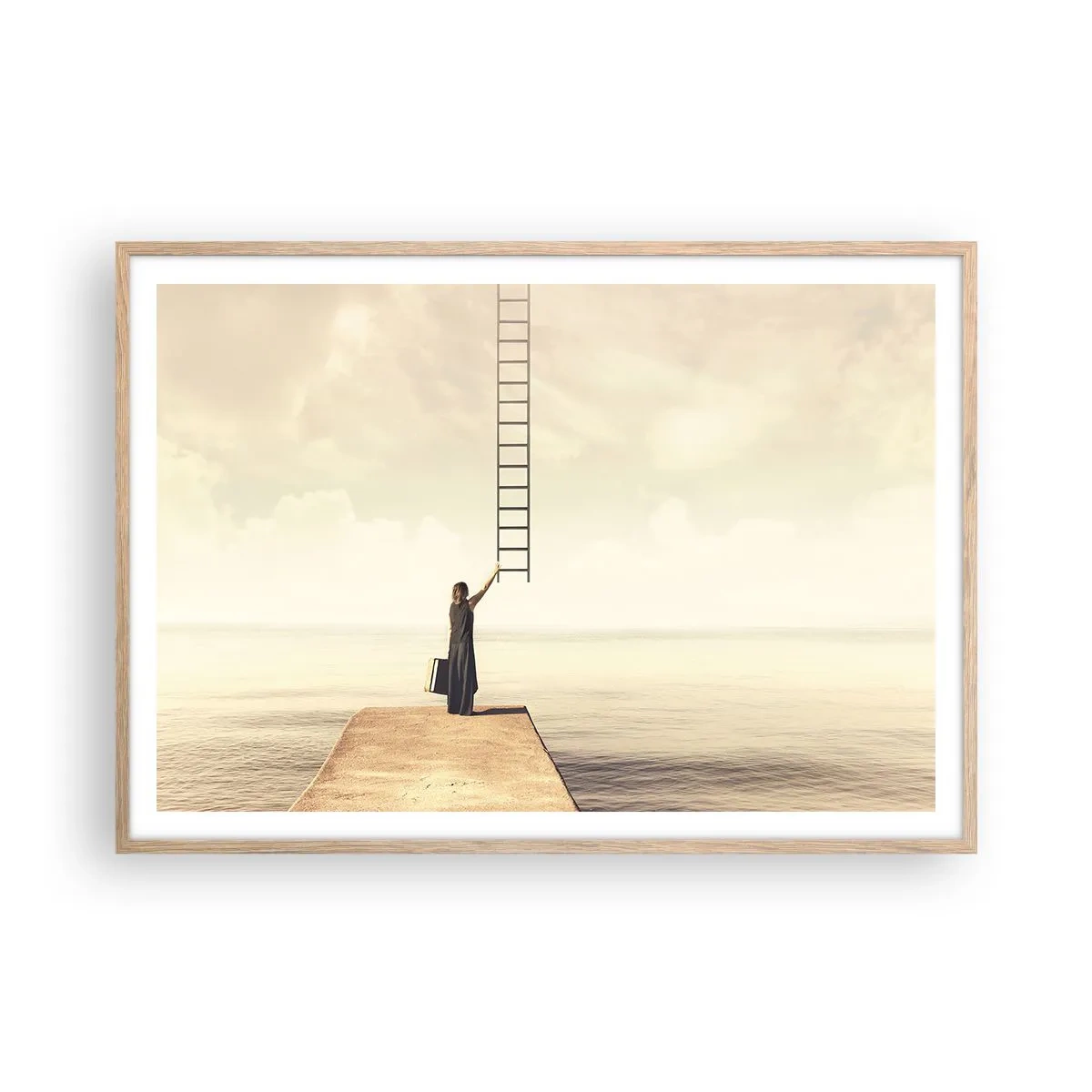 Affiche dans un chêne clair - Poster - Voyage magique - 100x70 cm