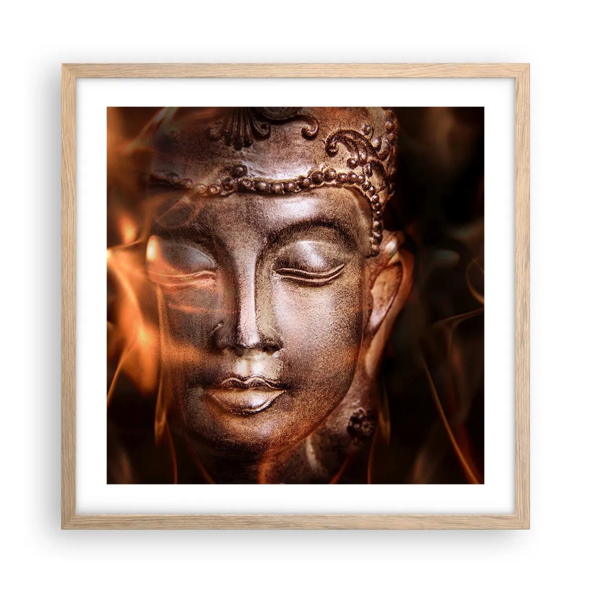 Affiche dans un chêne clair - Poster - Il n'existe qu'ici et maintenant - 50x50 cm