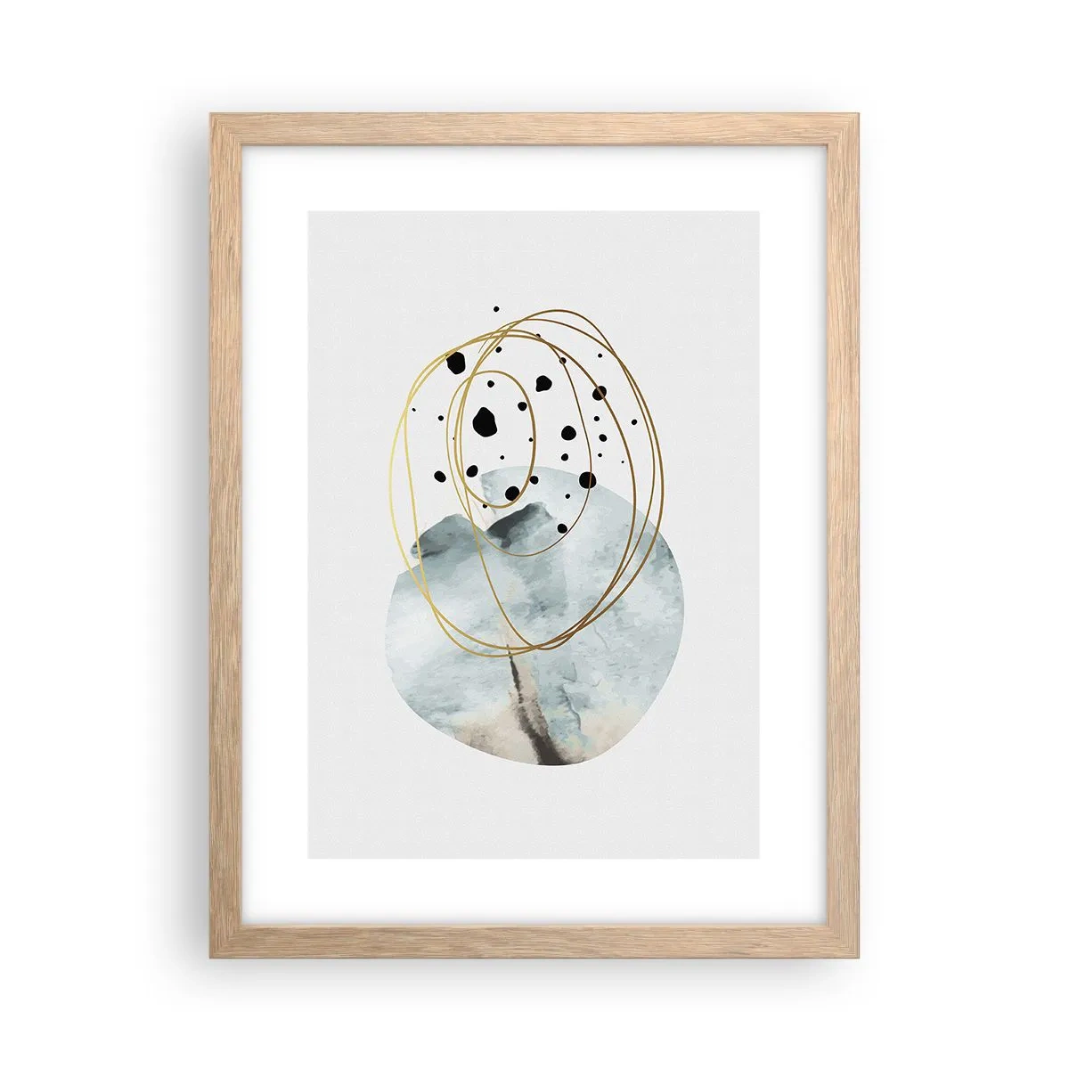 Affiche dans un chêne clair - Poster - Emmêlement de l'espace - 30x40 cm