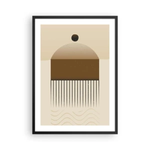 Affiche dans un cadre noir - Poster - Abstraction minimaliste dans les tons de marron et de beige - 50x70cm - Différents états - Décoration murale moderne pour le salon et la chambre ARTTOR