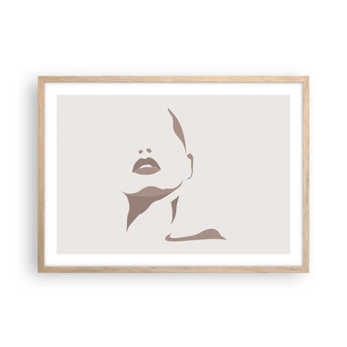 Affiche dans un chêne clair - Poster - Fait de lumière et d'ombre - 70x50 cm