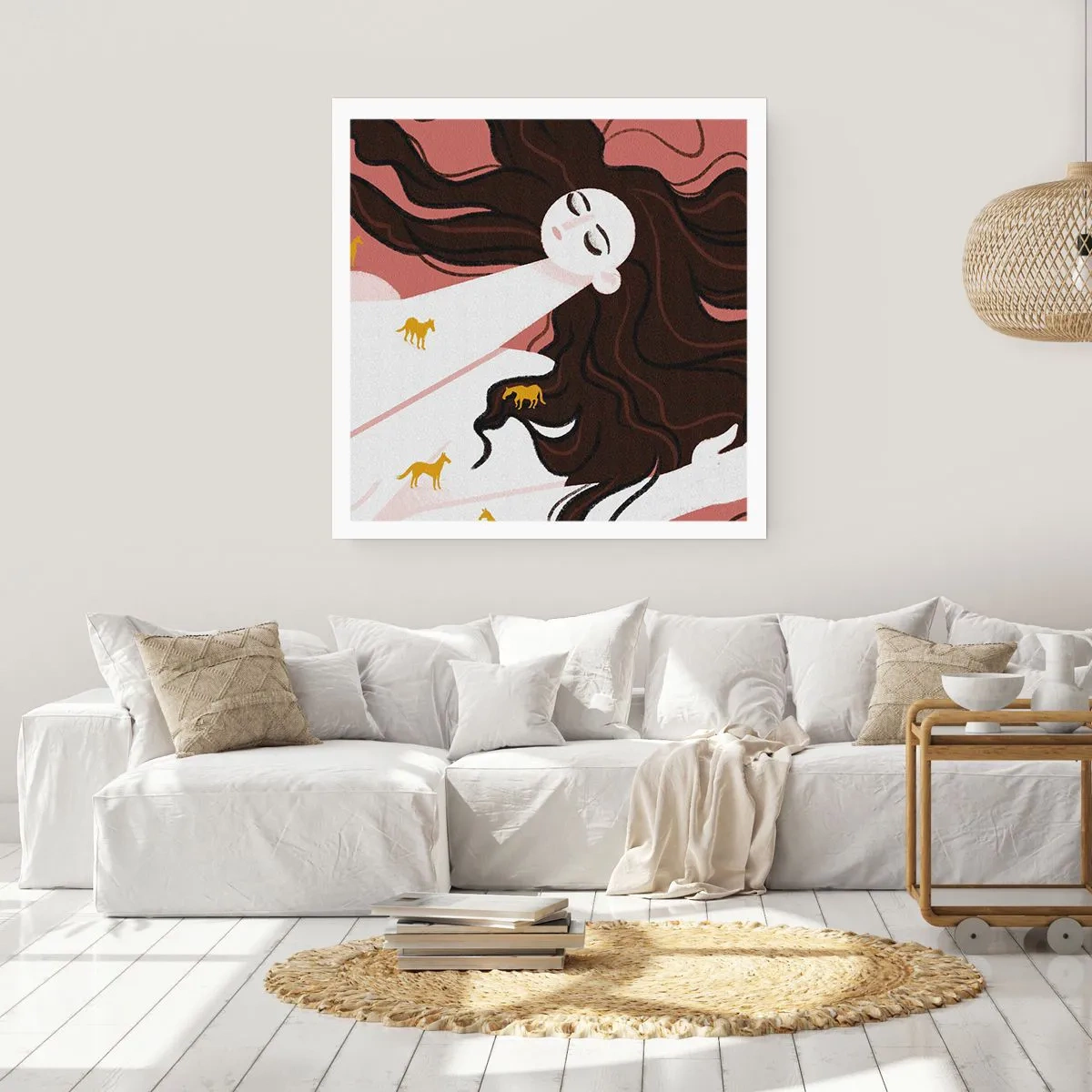 Affiche - Poster - Rêve d'un cheval d'or - 40x40 cm