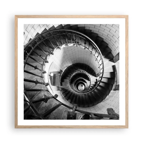 Affiche dans un chêne clair - Poster - De plus en plus haut - 60x60 cm