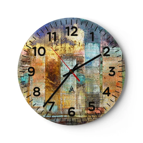 Horloge murale - Pendule murale - Une métropole ensoleillée - 30x30 cm