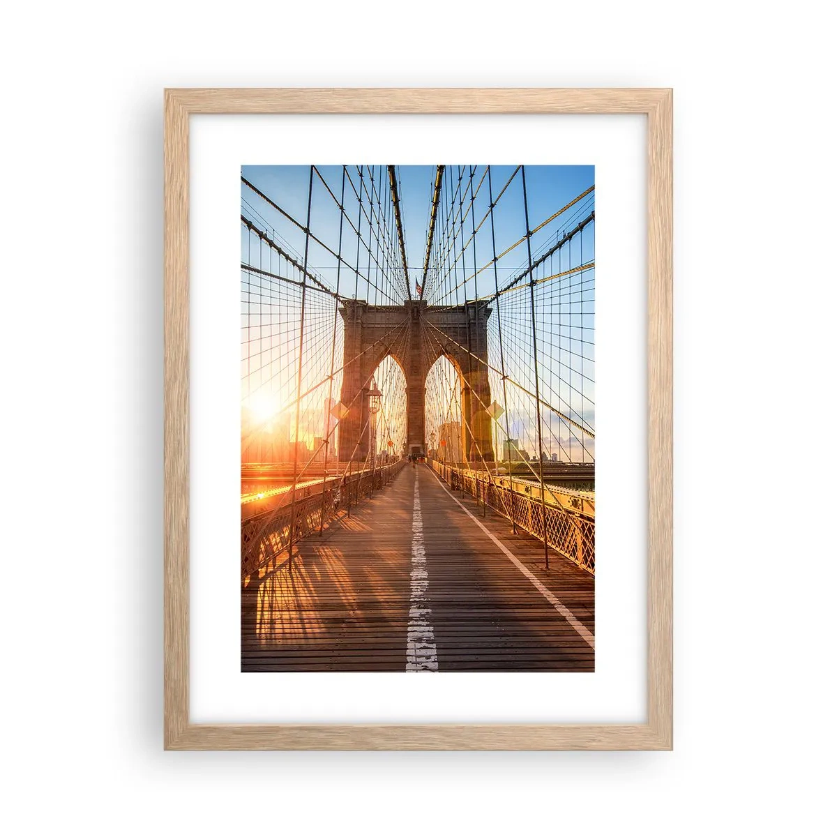 Affiche dans un chêne clair - Poster - Sur le pont d'or - 30x40 cm