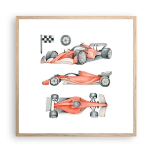 Affiche dans un chêne clair - Poster - poursuis ton rêve - 60x60 cm