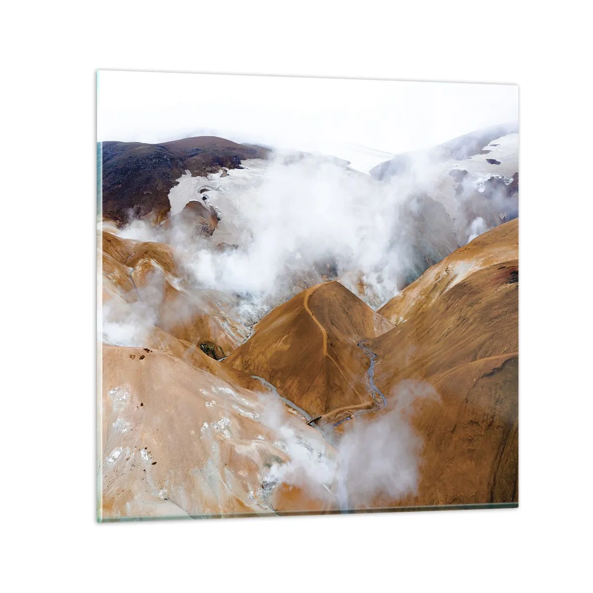 Impression sur verre - Image sur verre - Le charme brut de l'Islande - 30x30 cm
