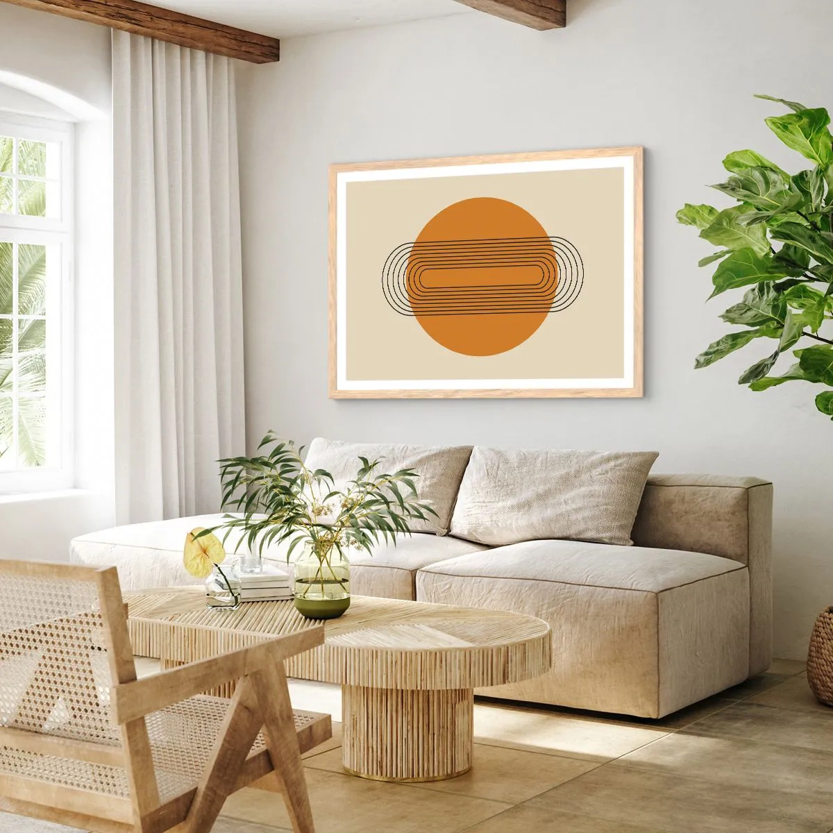 Affiche dans un chêne clair - Poster - Plan idéal - 100x70 cm