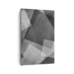 Impression sur toile - Image sur toile - Abstraction en noir et blanc avec des formes géométriques - 80x120cm - Le symbole éternel de durabilité et d'ordre - Décoration murale moderne pour le salon et la chambre ARTTOR