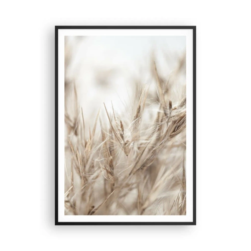 Affiche dans un cadre noir - Poster - Prairie et vent - 70x100 cm