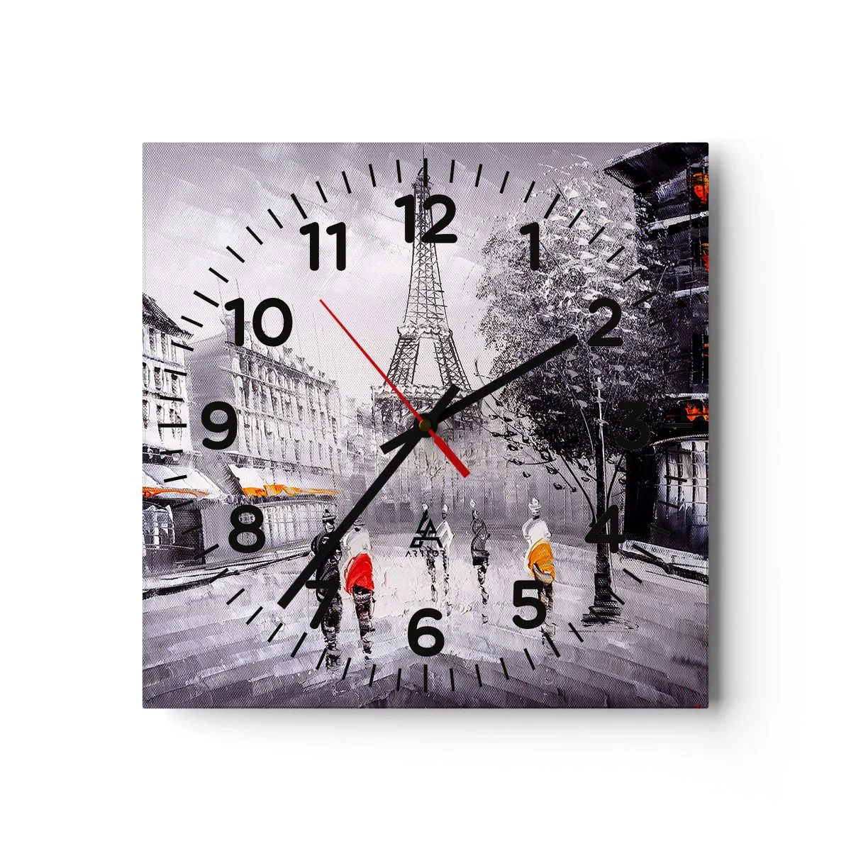 Horloge murale - Pendule murale - Balade parisienne - 30x30 cm