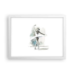 Affiche dans un cadre blanc - Poster - Enchantement du cygne - 40x30 cm