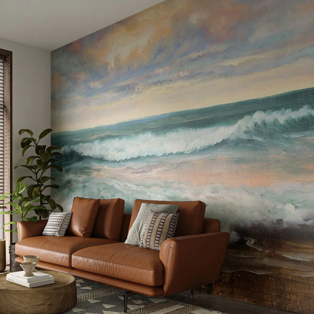 Papier Peint Autocollant Deluxe Sticker - Ici tu adouciras ton âme - Paysage, Mer, Bord de mer - 250x175 cm