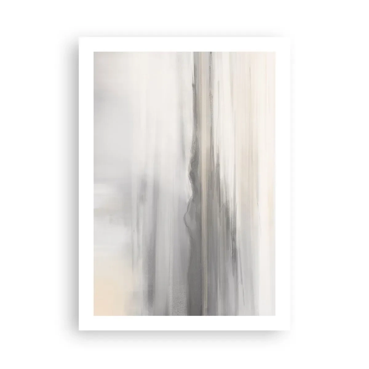 Affiche - Poster - De subtiles stries verticales dans des tons de gris et de beige - 50x70cm - Distance réfléchie - Décoration murale moderne pour le salon et la chambre ARTTOR