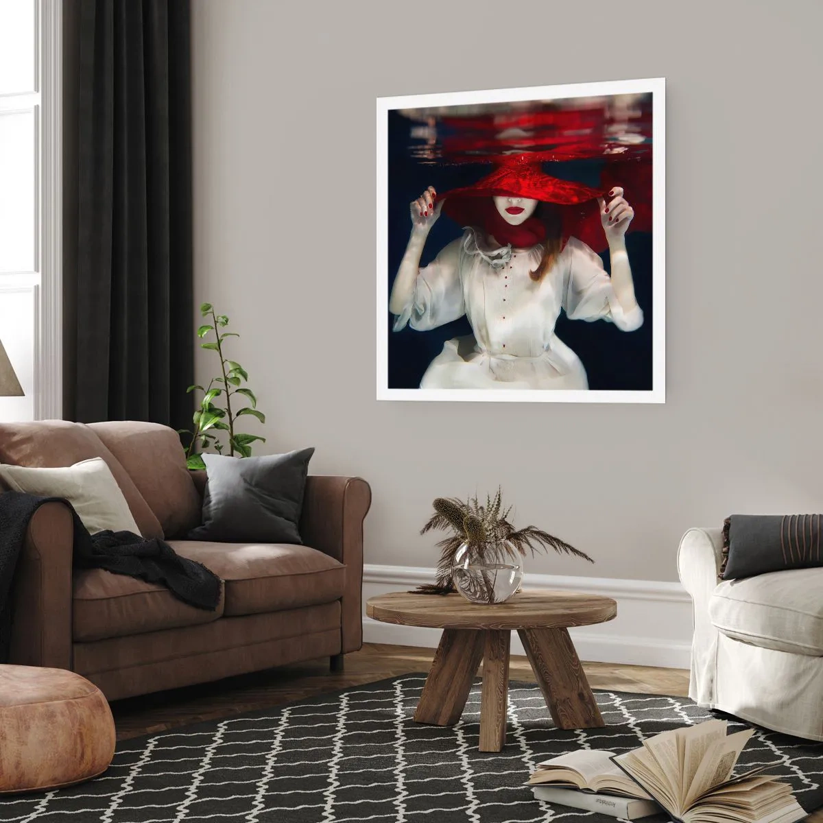 Affiche - Poster - Femme mystérieuse - 30x30 cm