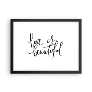 Affiche dans un cadre noir - Poster - Lire et répéter - 40x30 cm