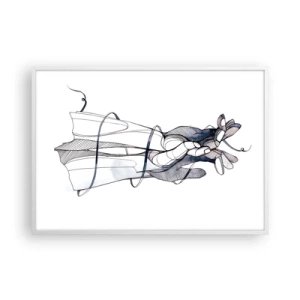 Affiche dans un cadre blanc - Poster - Étude du touché - 100x70 cm