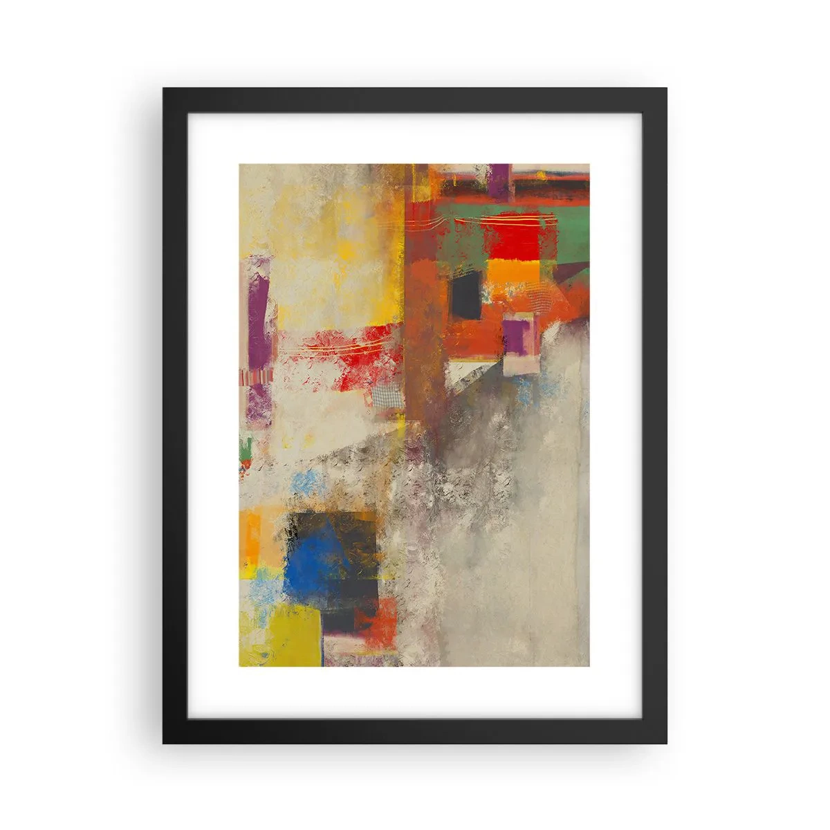 Affiche dans un cadre noir - Poster - Géométrie des couleurs - 30x40 cm