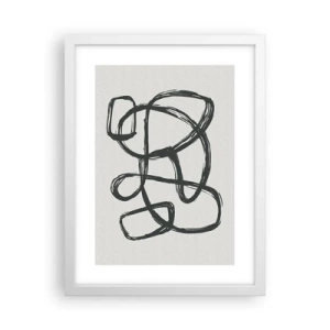Affiche dans un cadre blanc - Poster - Abstraction en boucle - 30x40 cm
