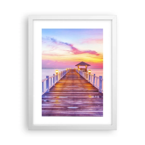 Affiche dans un cadre blanc - Poster - Le silence lilas-doré du soir - 30x40 cm
