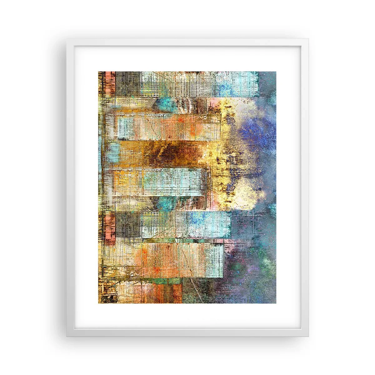 Affiche dans un cadre blanc - Poster - Une métropole ensoleillée - 40x50 cm