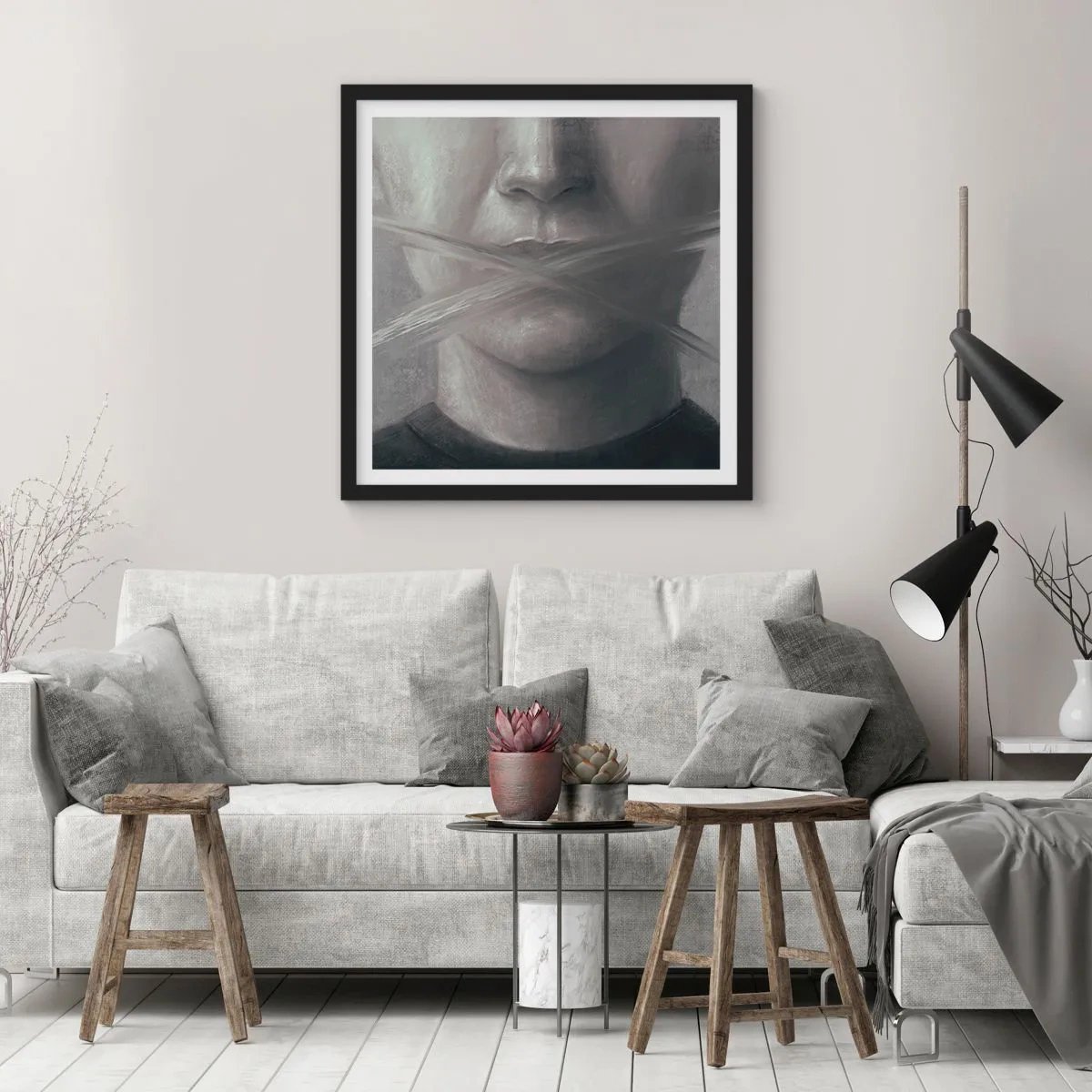 Affiche dans un cadre noir - Poster - Sans mot - 40x40 cm